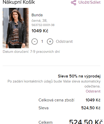 Extra sleva 50% na výprodeje 
