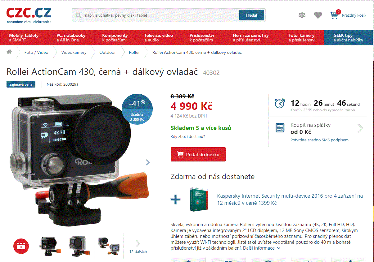 Rollei ActionCam 430 + ovladač