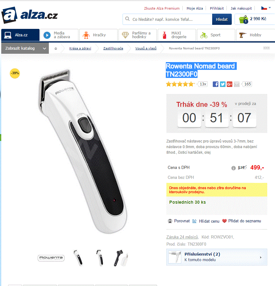 Zastřihovač Rowenta Nomad beard 
