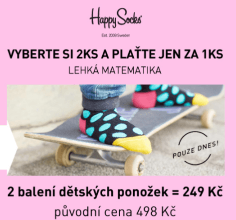 1+1 zdarma na dětské Happy Socks