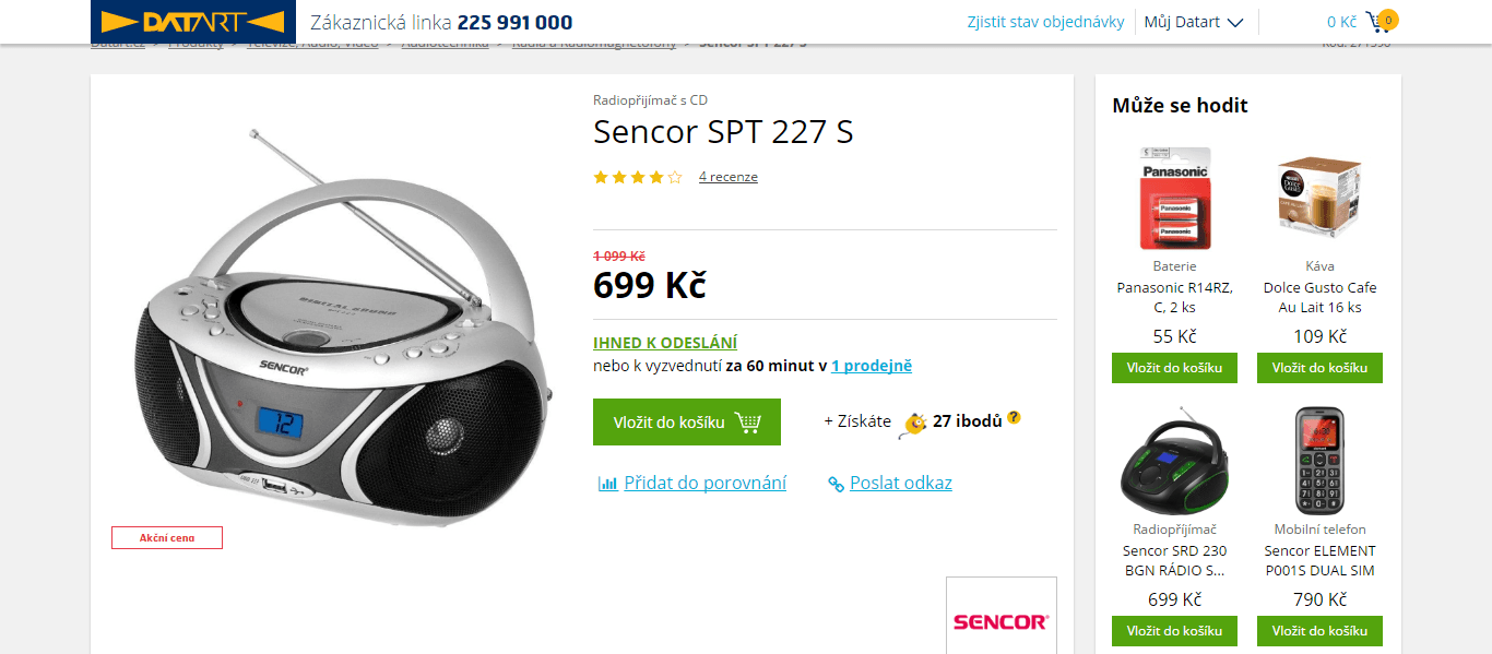 CD/MP3/USB přehrávač Sencor SPT 227