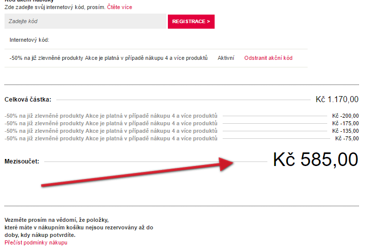 Extra sleva 50% na výprodeje