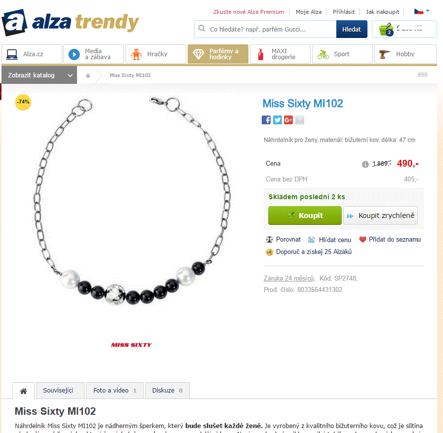 Náhrdelník pro ženy Miss Sixty