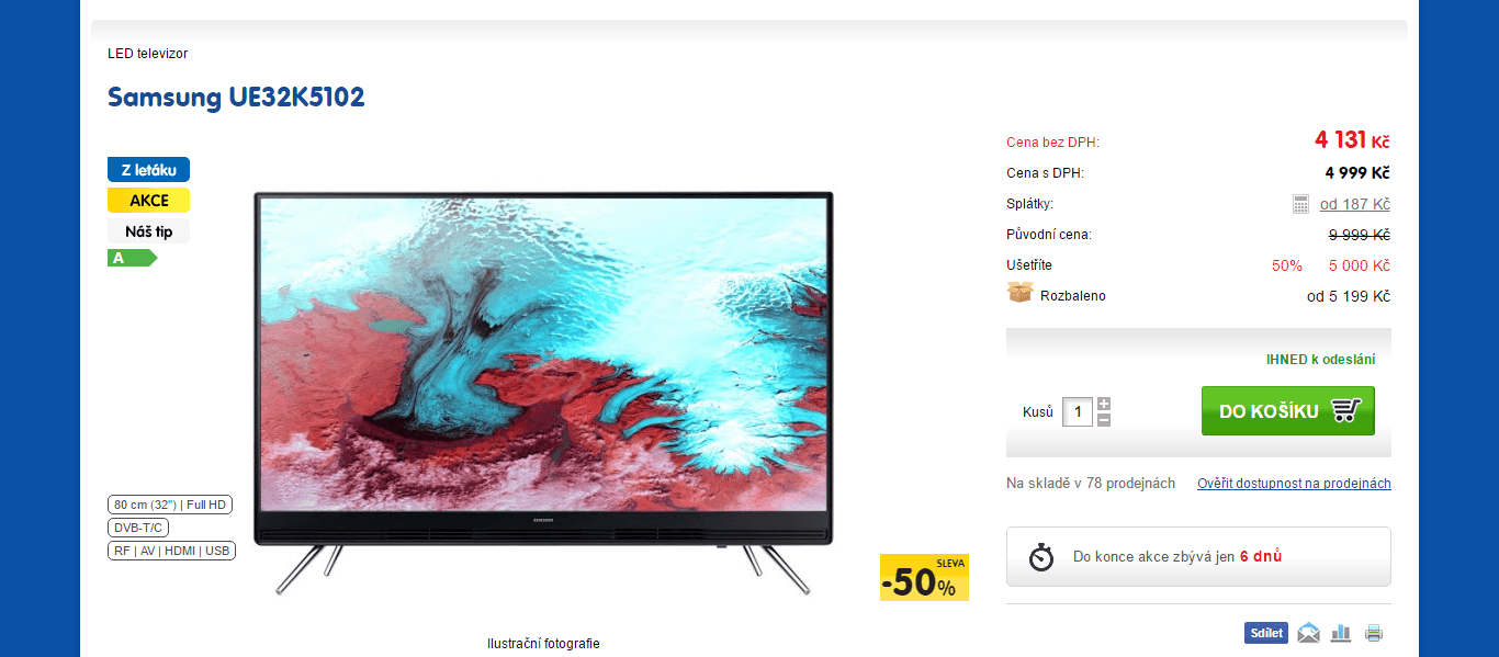 Full HD LED TV, 80 cm, Samsung