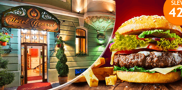 2x 150g luxusní burger s hranolky pro 2 