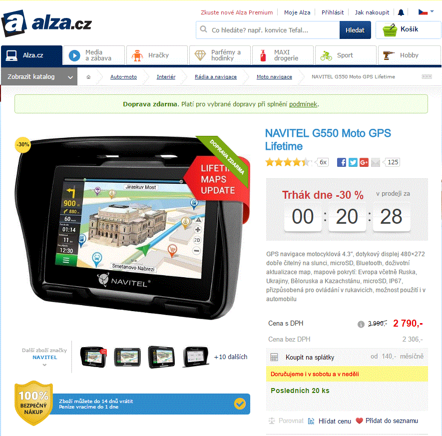 Navigace Navitel G550 Moto Lifetime