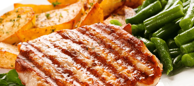 2× steak z vepřové krkovice