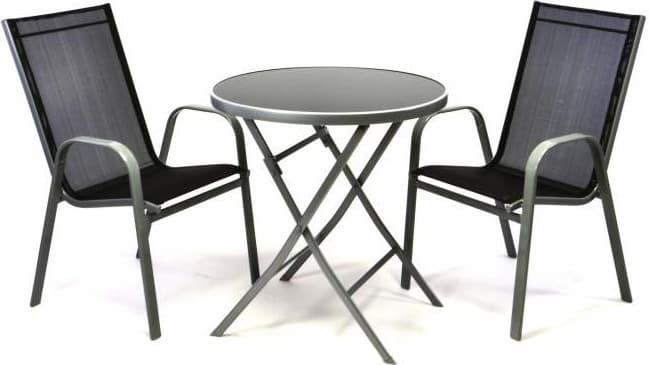 Zahradní set 2 křesel a skleněného stolku