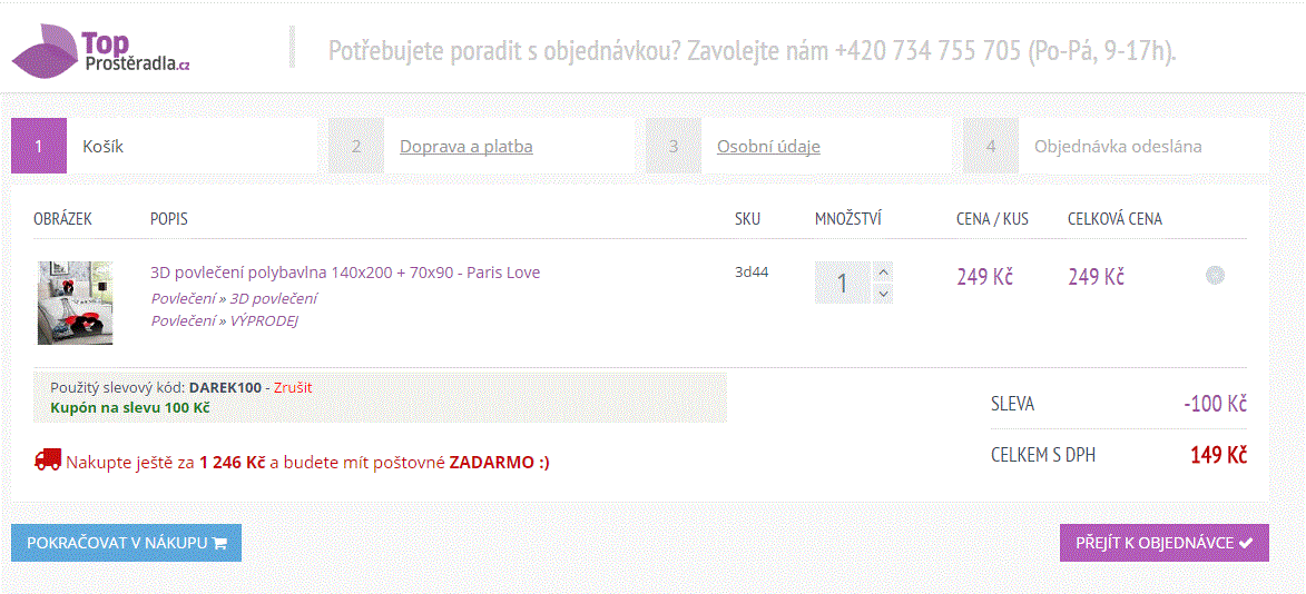 3D povlečení Paris Love - 140x200