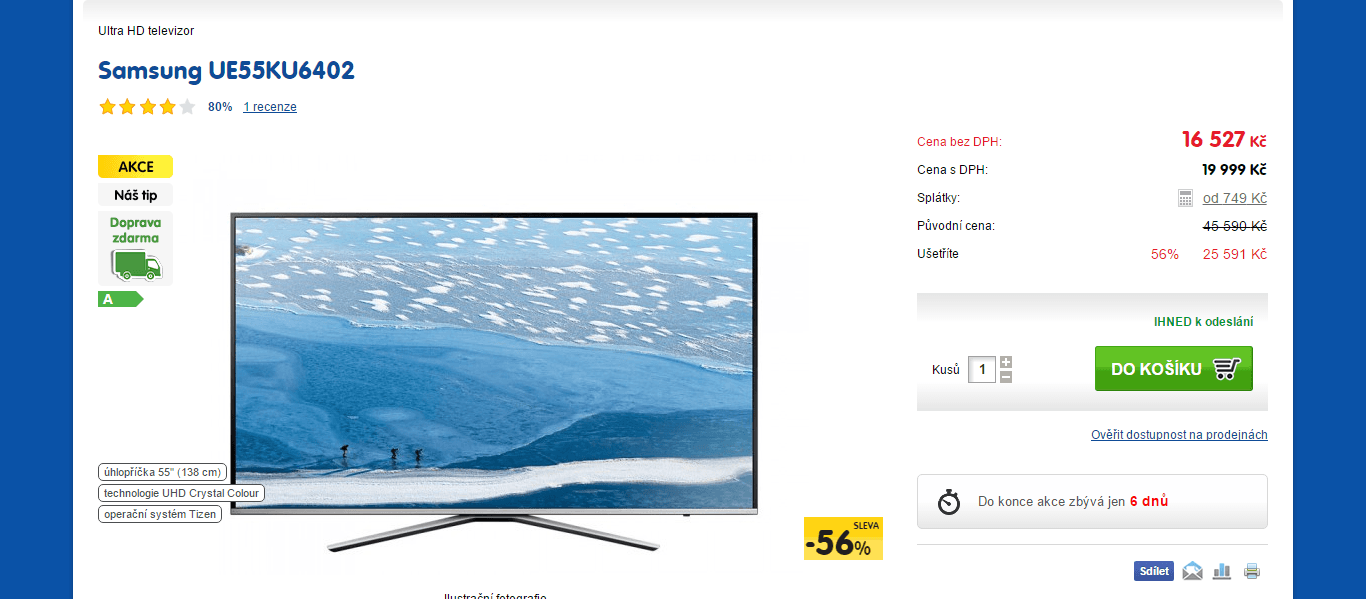 Ultra HD LED, Smart, 138 cm, Samsung