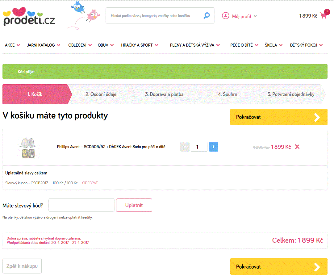 Chůvička Philips Avent + Avent sada péče o dítě