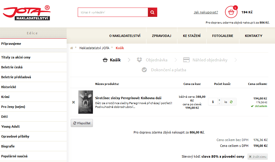 Knihy na Jota.cz za polovinu 