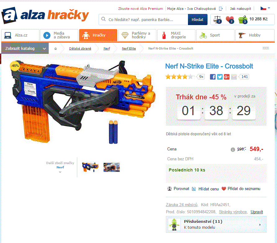 Kuše Nerf N-Strike Elite - Crossbolt