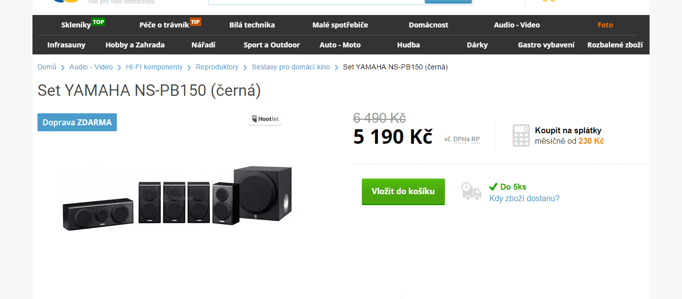 Domácí kino 5.1 Yamaha NS-PB150