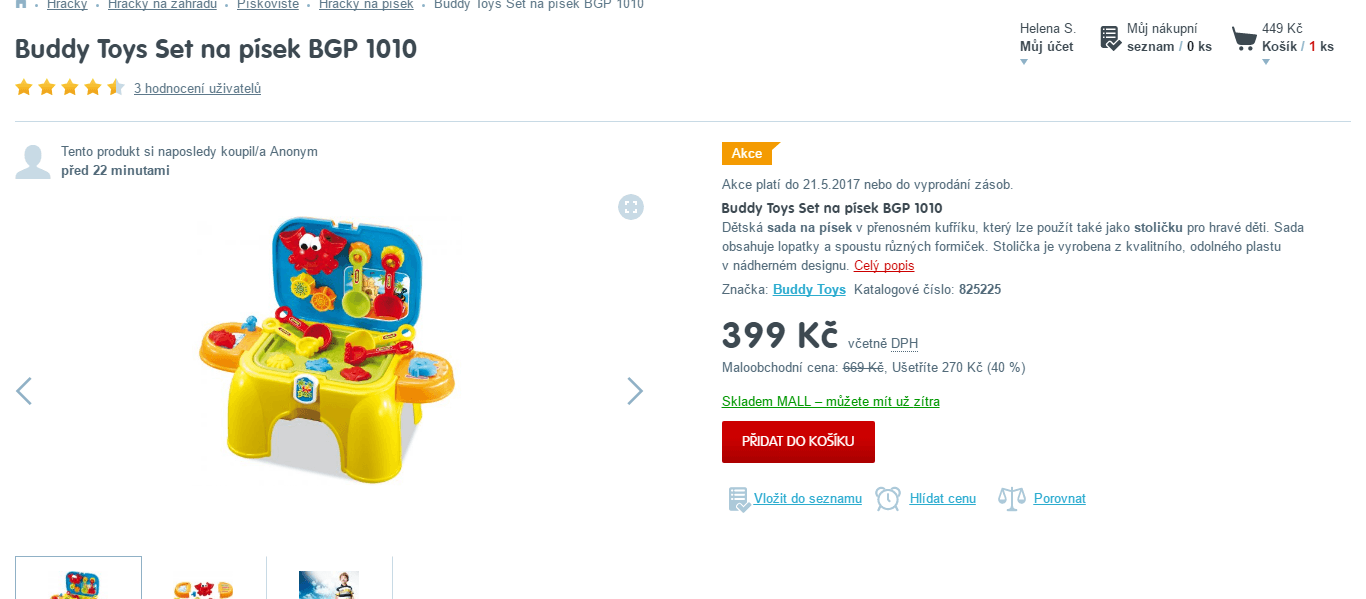 Dětská sada na písek, židlička