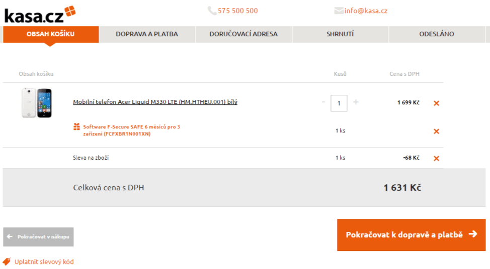 Acer, 4x 1,1GHz, 1GB RAM, 4,5", LTE
