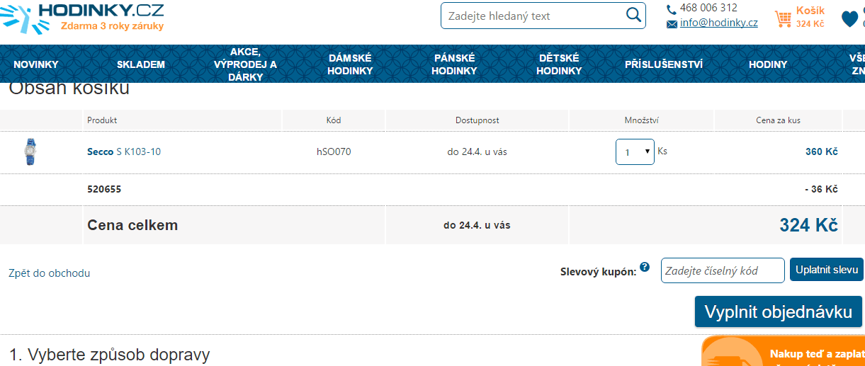 Dětské hodinky Secco