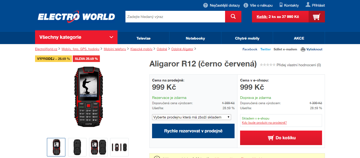 Odolný klasický telefon Aligator R12