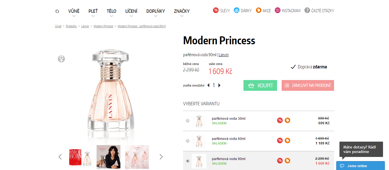 Dámský parfém Lanvin Modern Princess, 90ml
