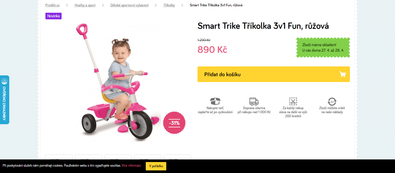 Smart Trike tříkolka 3v1 Fun