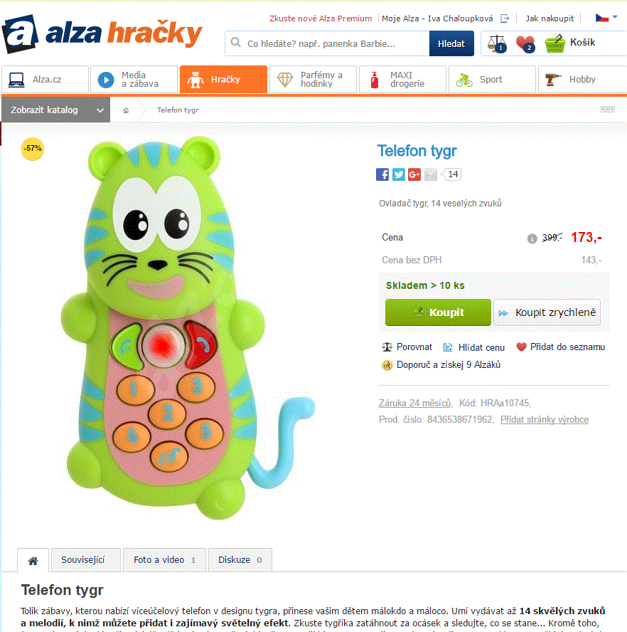 Interaktivní telefon Tygr