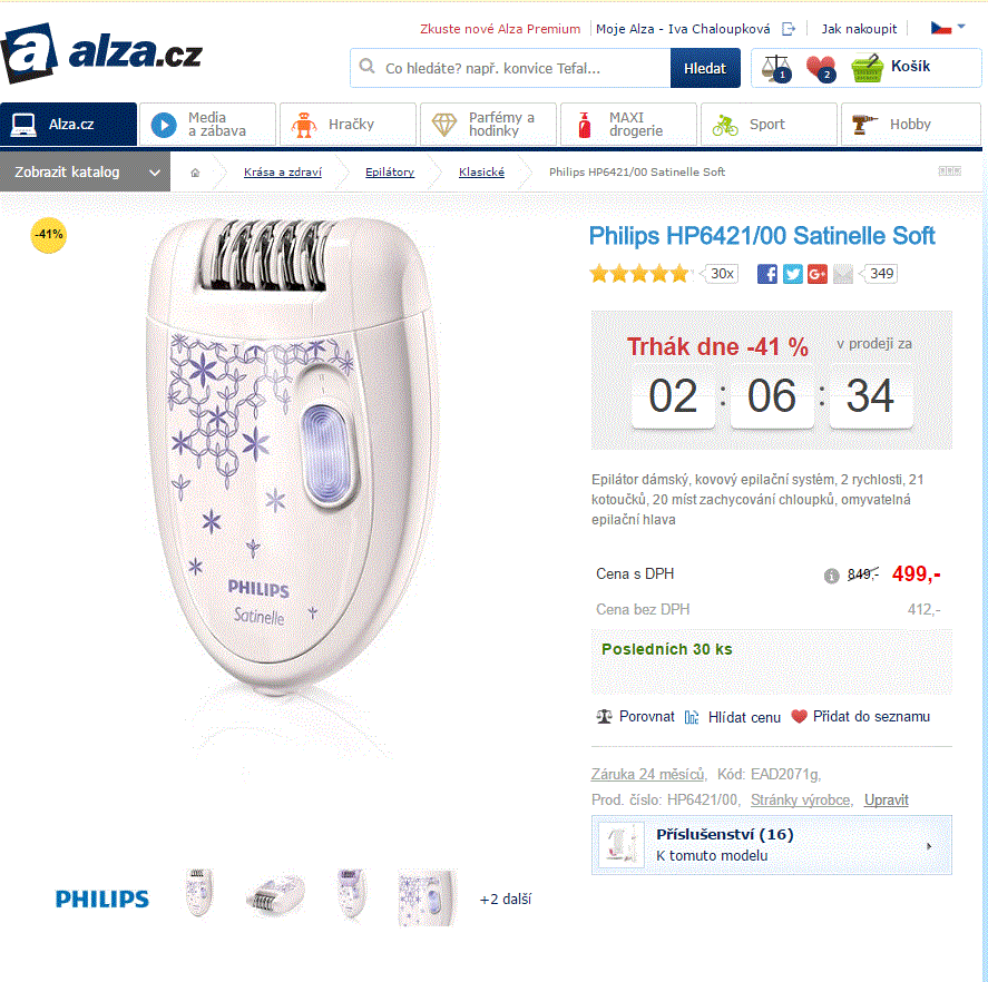 Epilátor Philips HP6421