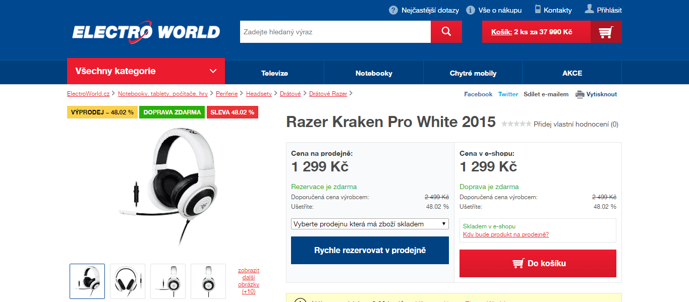 Herní sluchátka Razer RZ04
