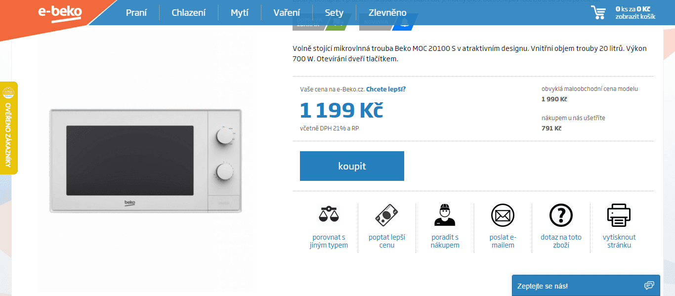 Mikrovlnná trouba BEKO MOC 20100W 