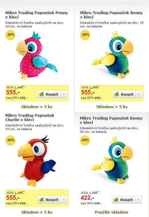 Mikro Trading Papoušek Penny v kleci