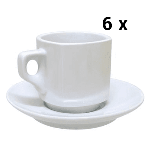 Šálek hranatý s podšálkem, 120 ml, set 12ks