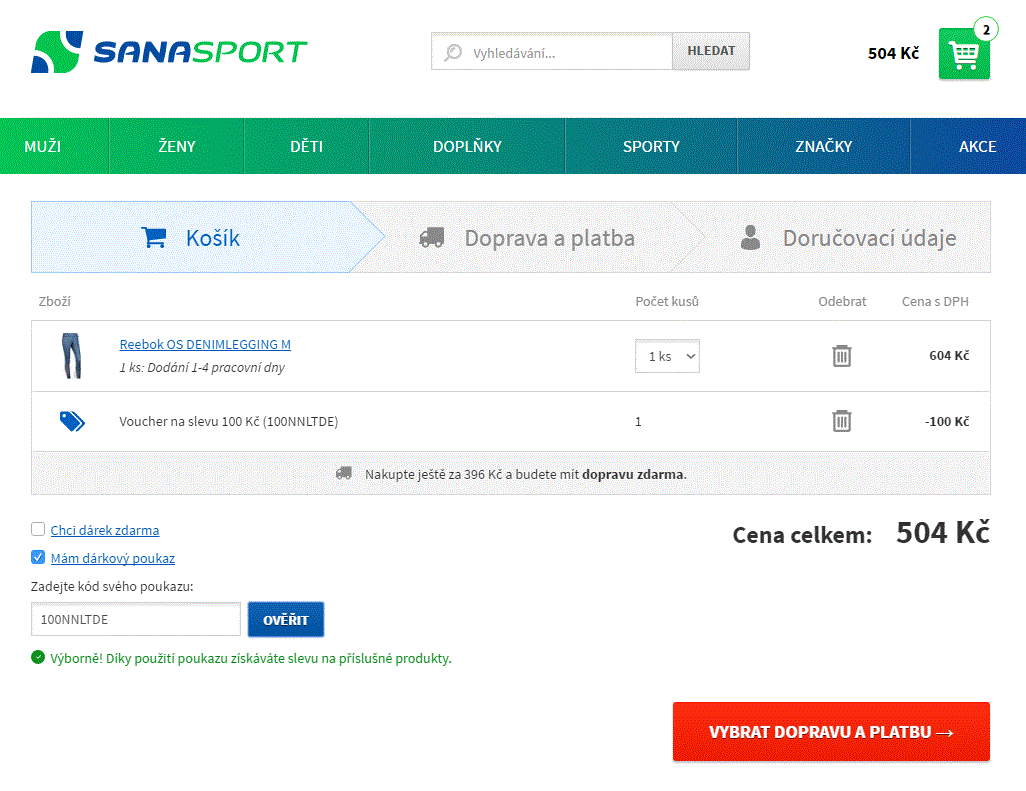 Výprodej Reebook - slevy 20 - 60%