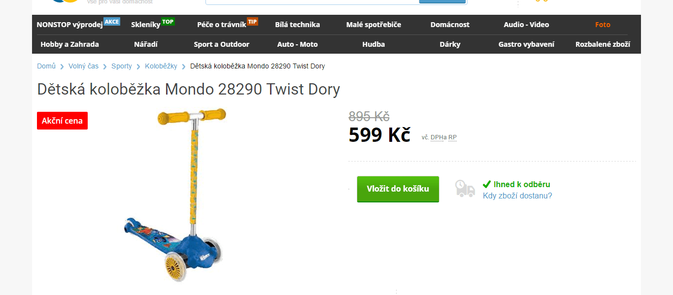 Otočná dětská koloběžka Mondo