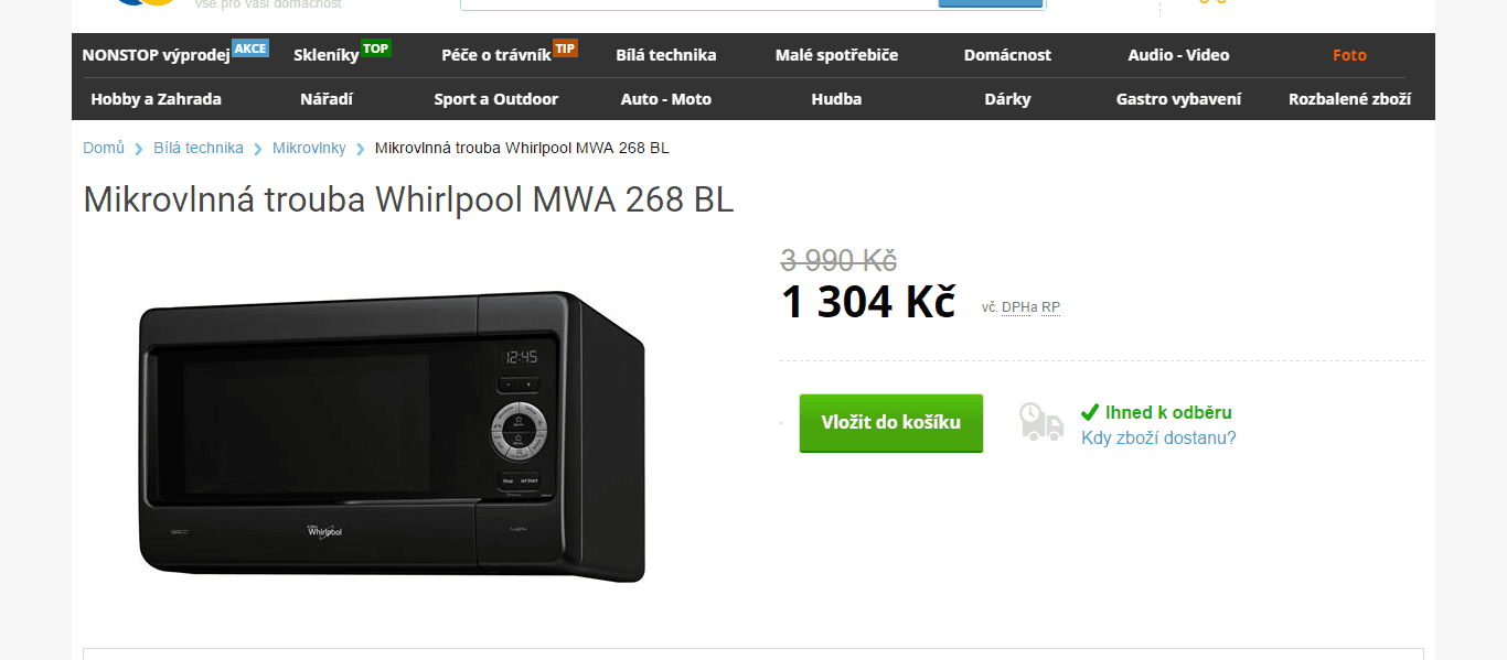 Mikrovlnka Whirlpool, gril