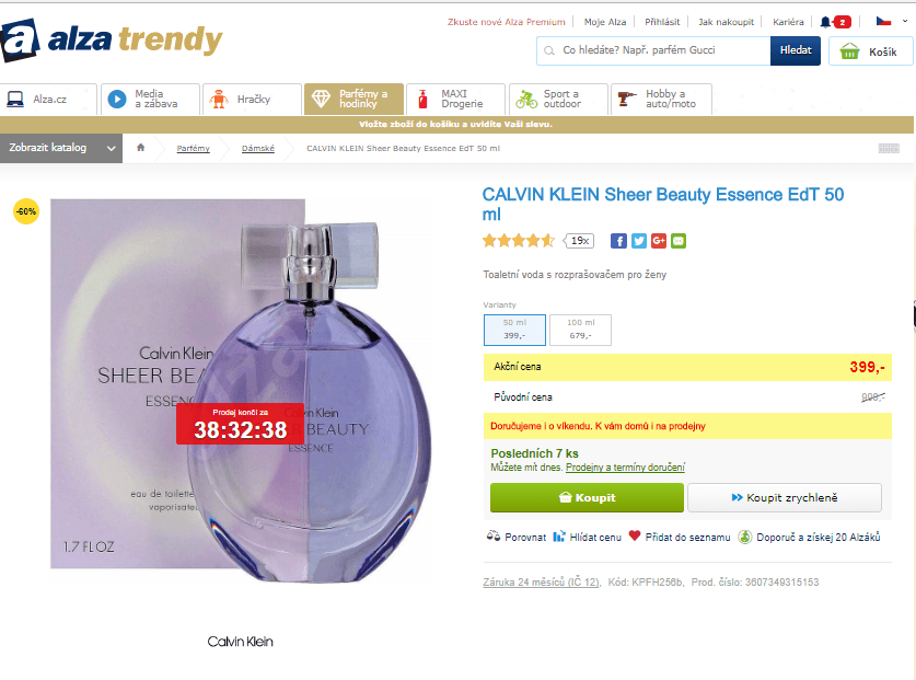 Calvin Klein Sheer Beauty Essence EdT 50 ml