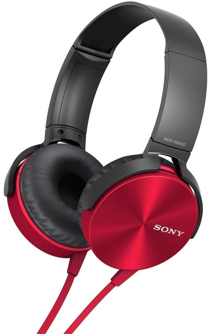 Sluchátka Sony MDR-XB450AP, červené
