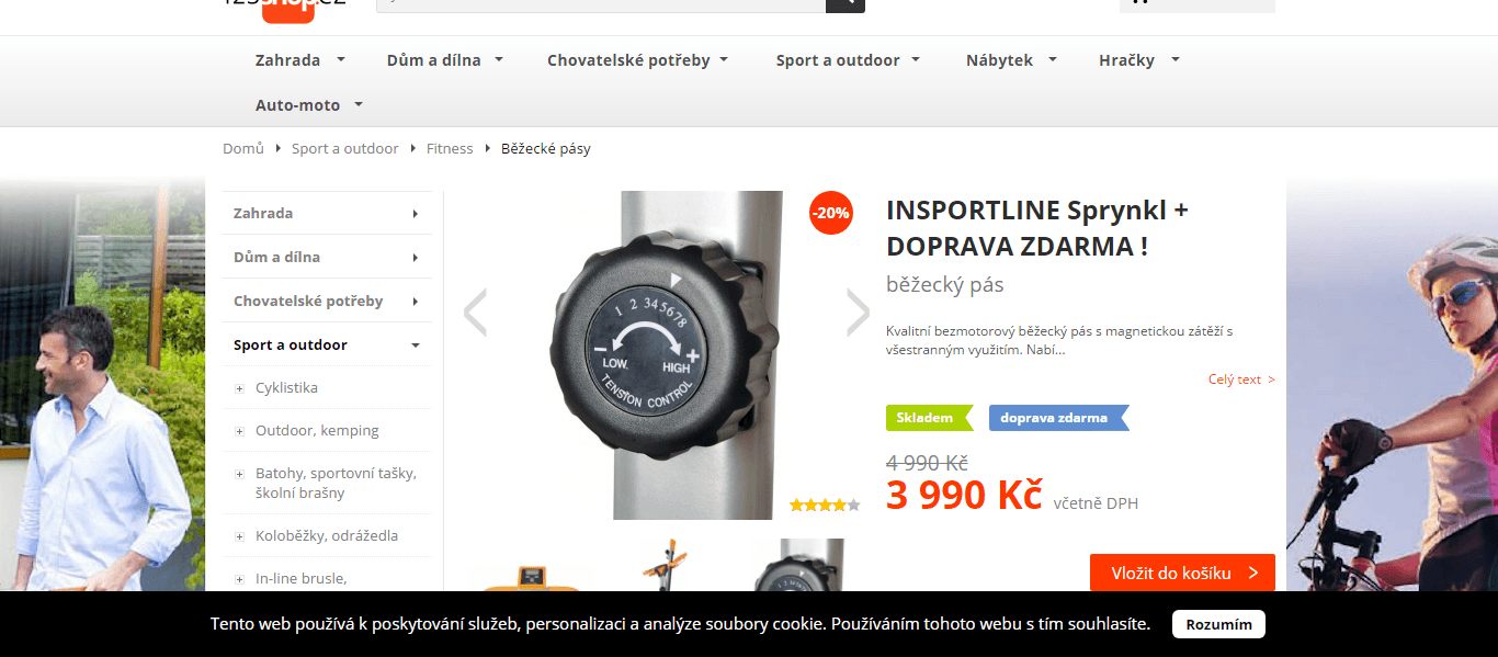 Běžecký pás inSPORTline Sprynkl