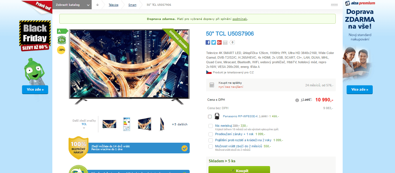 Ultra HD TV, Smart, 126 cm, Thomson