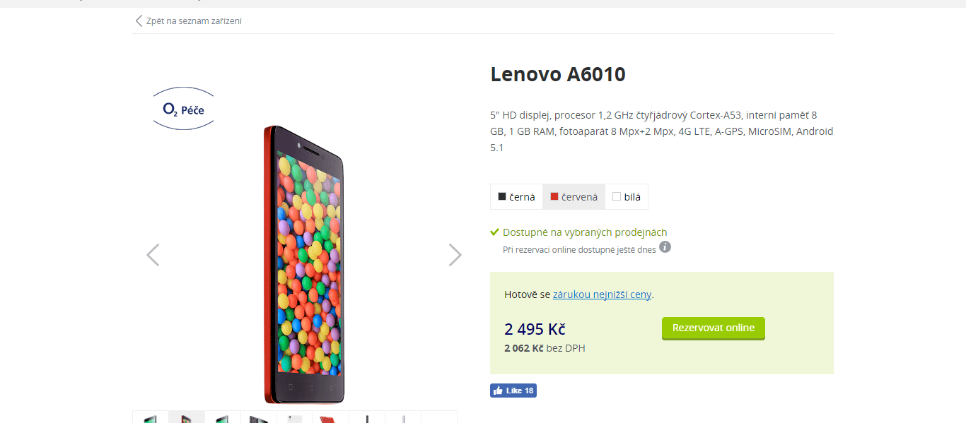 Lenovo A6010, 4x 1,2GHz, 1GB RAM, 5"
