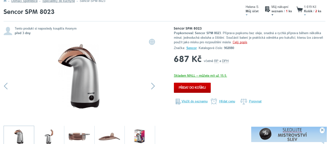 Popkornovač Sencor SPM 8023