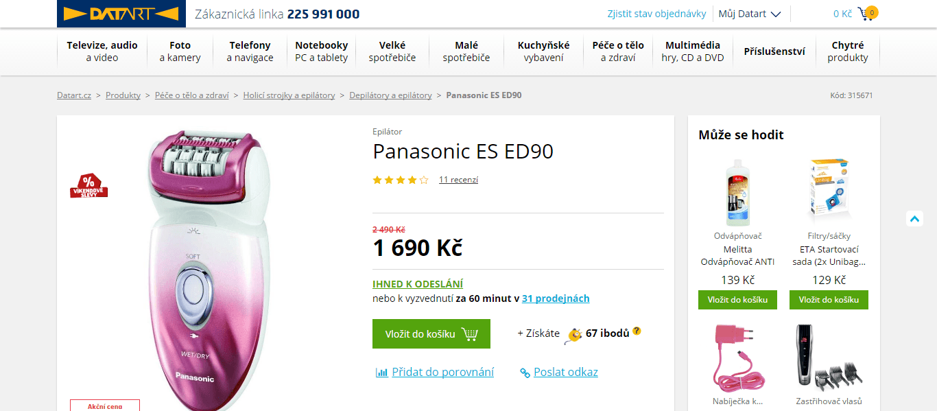Epilátor Panasonic ES ED90