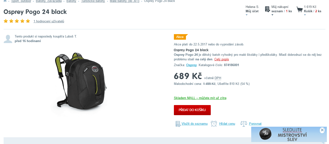 Batoh Osprey Pogo 24 Black