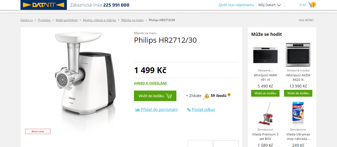 El. mlýnek na maso Philips, odšťavnovač
