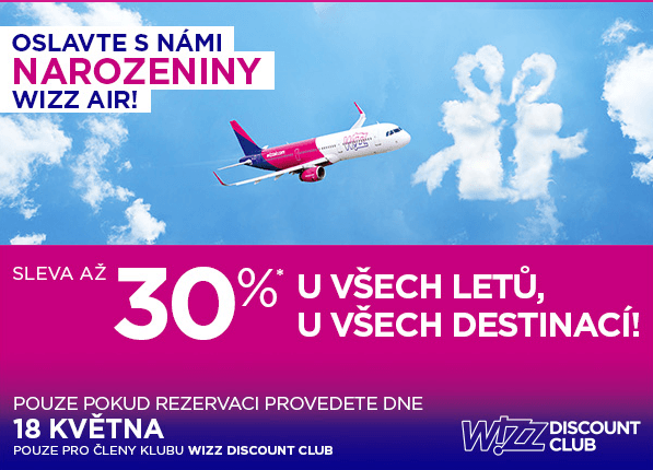 -30% na všechny lety WizzAir