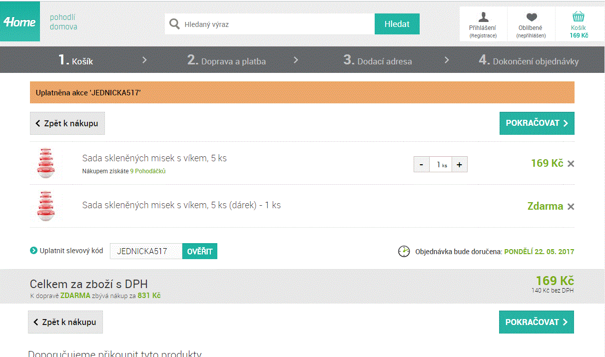Sada skleněných misek s víkem, 5 ks