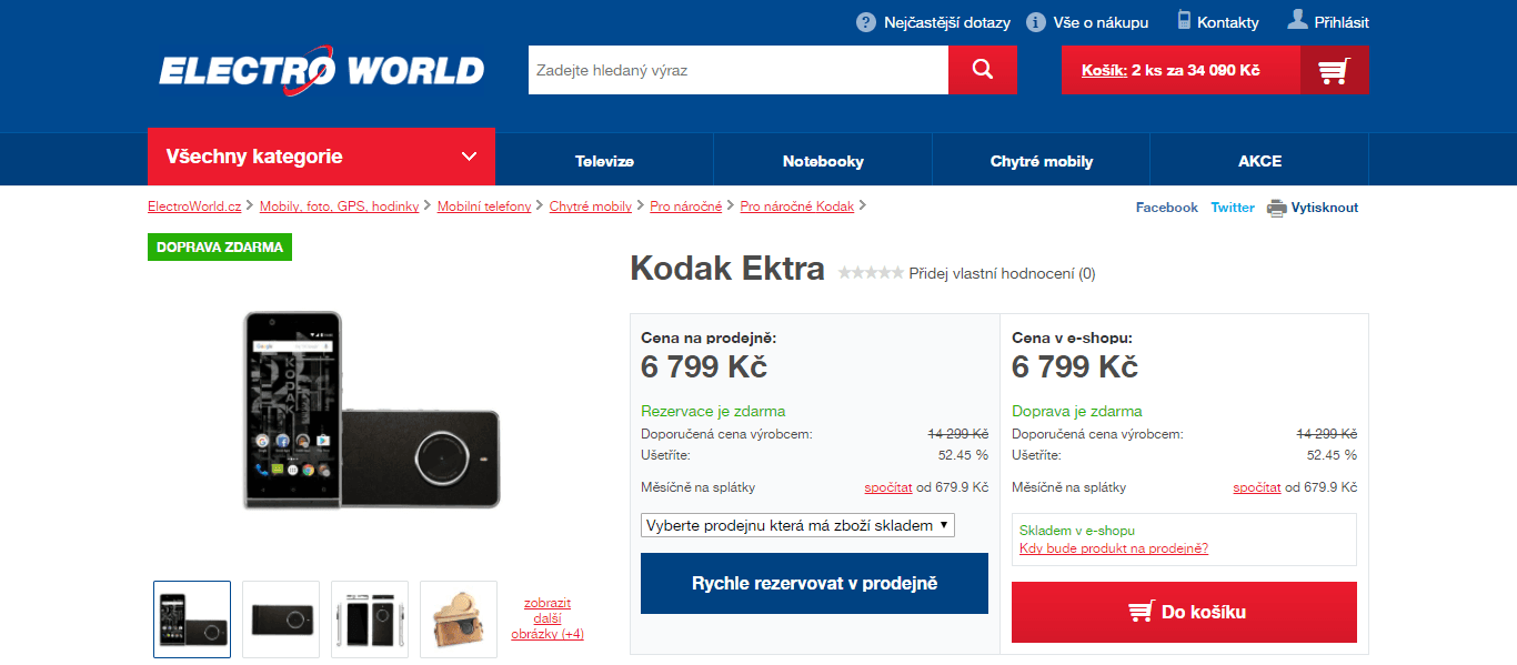 Kodak, 10x 2,5GHz, 3GB RAM, 21 MPx foťák