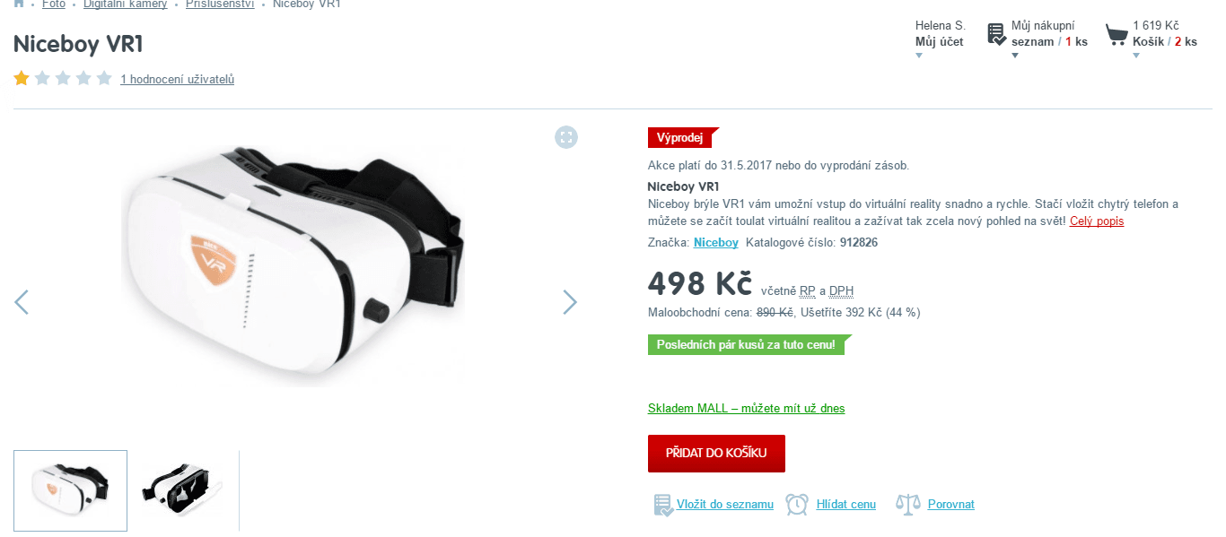 Virtuální realita Niceboy VR1