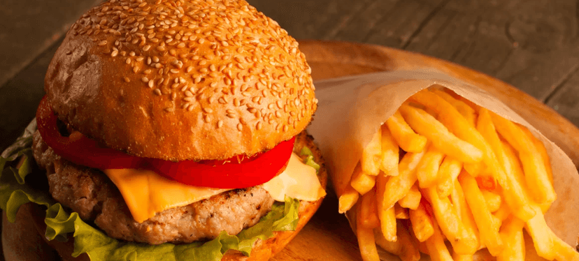 2× mexický burger + hranolky + dezerty