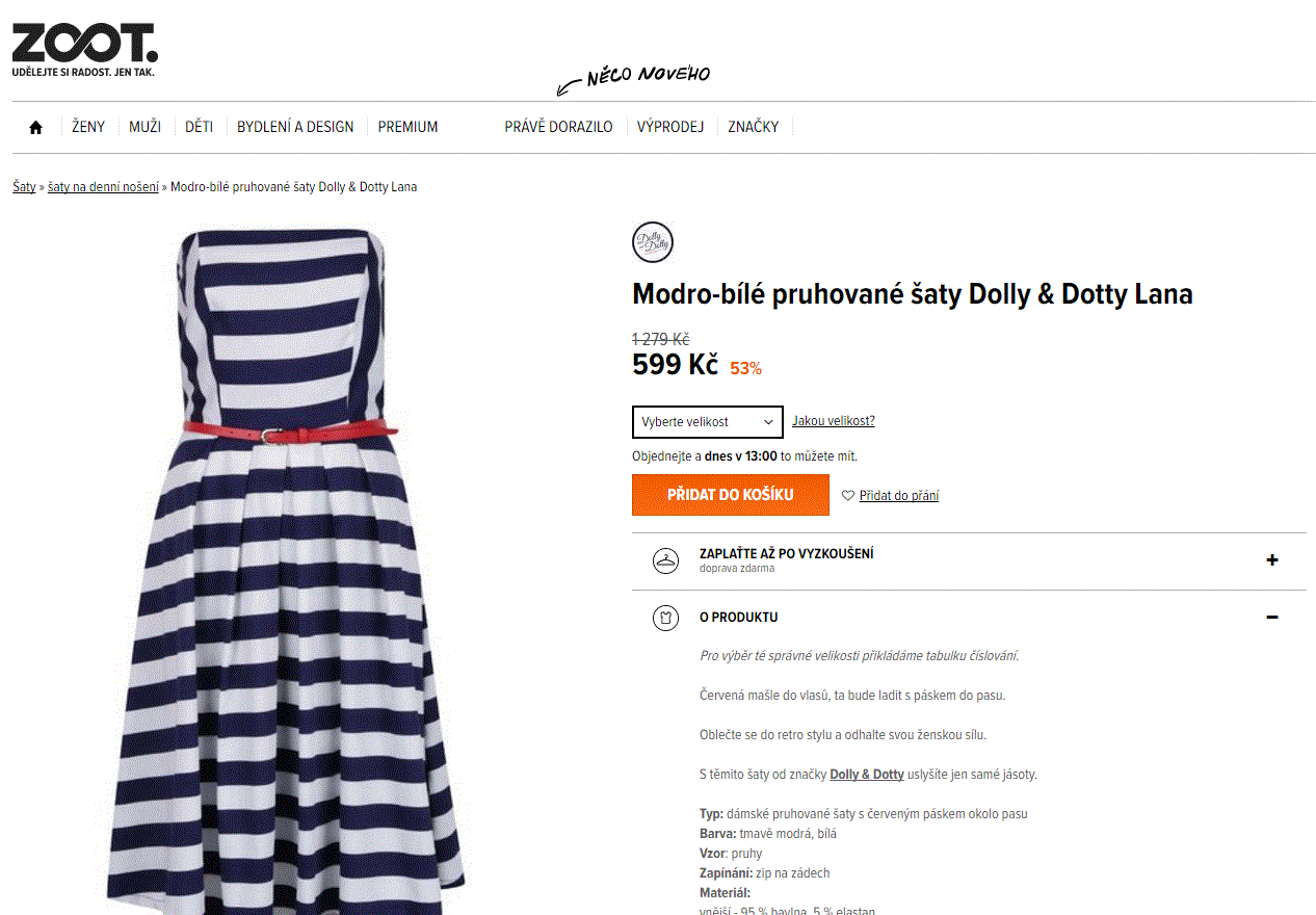 Pruhované šaty Dolly & Dotty Lana
