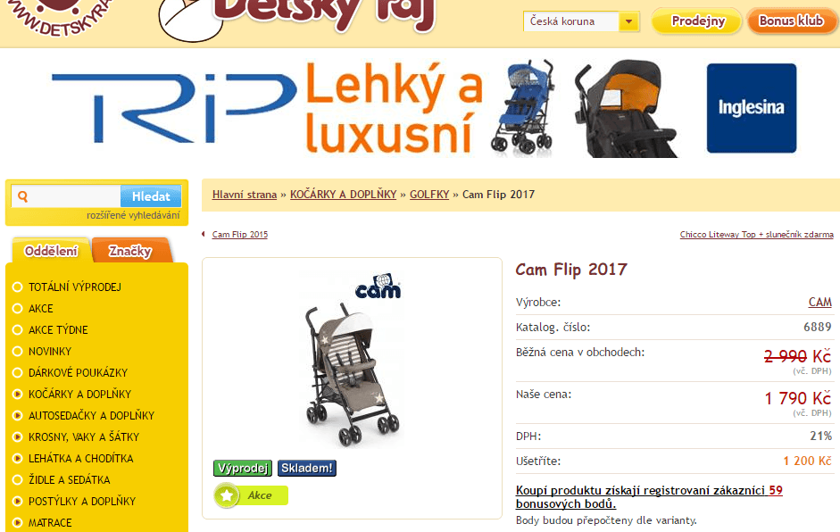 Golfový kočárek CAM Flip