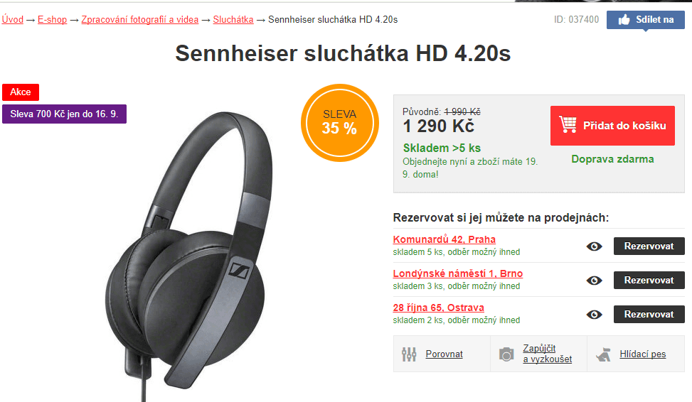 Sluchátka Sennheiser HD 4.20s